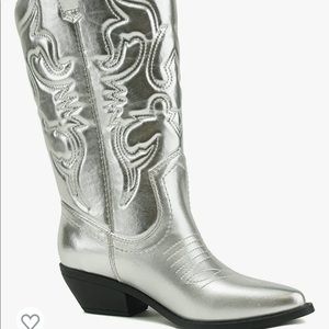 silver cow girl boots! never worn